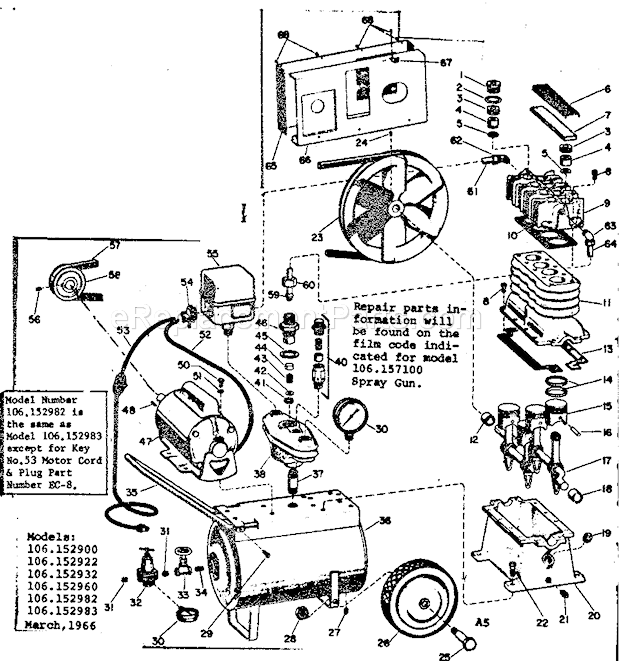 Craftsman 106152900 4 Cylinder Compressor Page A Diagram