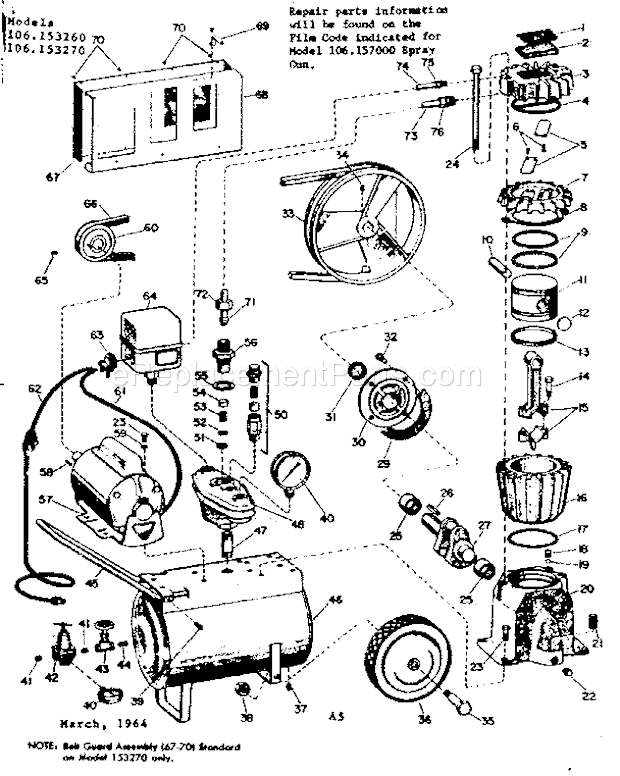 Craftsman 106153260 Tank Type Compressor Page A Diagram