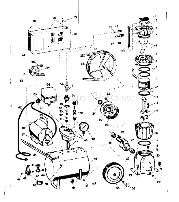 Craftsman 106153340 One Cylinder Tank Type Paint Sprayer Page A Diagram