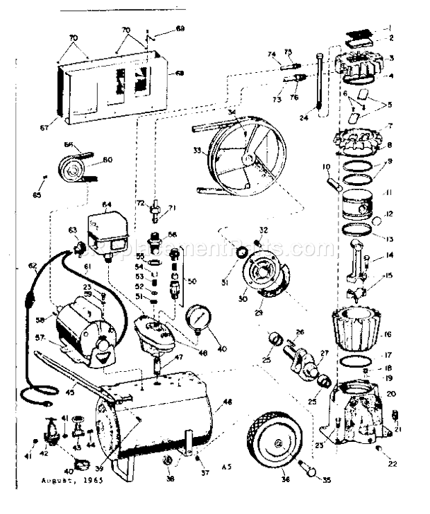 Craftsman 106153440 Paint Sprayer One Cylinder Tank Type Page A Diagram
