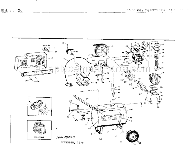 Craftsman 106170450 Twin Cylinder Tank Air Compressor Page A Diagram