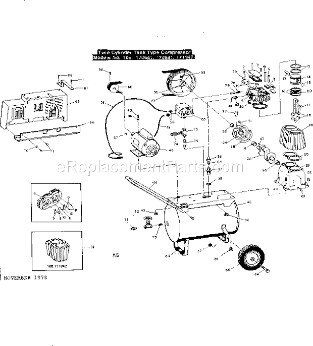 Craftsman 106170641 Twin Cylinder Tank Type Compressor Page A Diagram