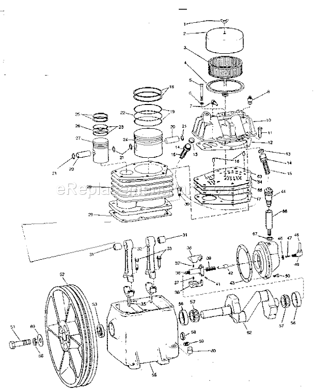 Craftsman 106175231 2 Stage 2 Cylinder Air Compressor Page A Diagram