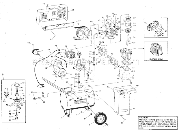 Craftsman 106175541 Twin Cylinder Tank Compressor Page A Diagram