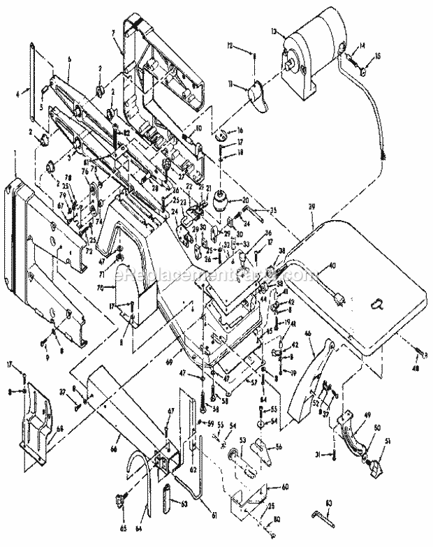 Craftsman 113236180 Scroll Saw Unit Diagram