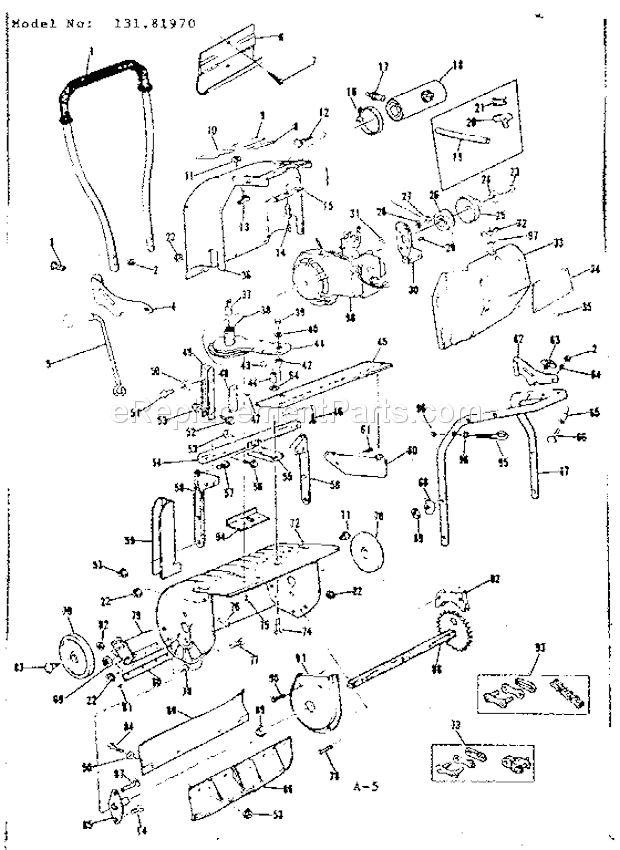 Craftsman 13181970 18 In Light Weight Snowblower Replacement Parts Diagram