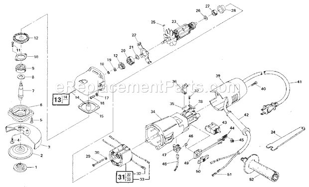 Craftsman 135277030 Disc Grinder / Sander Unit Parts Diagram