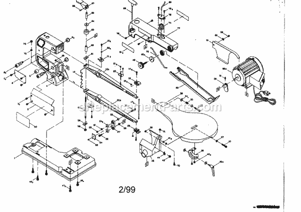 Craftsman 137216160 Scroll Saw Replacement Parts Diagram