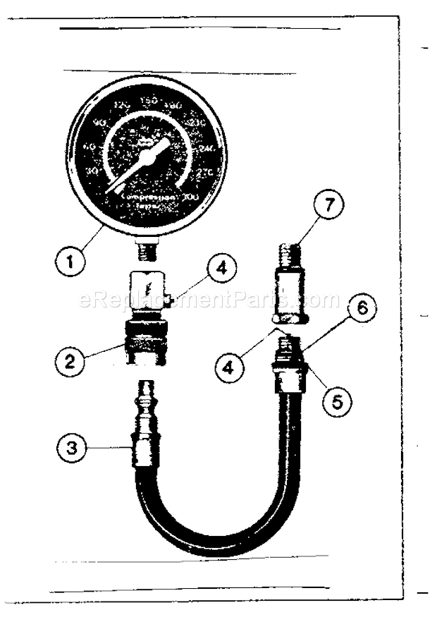 Craftsman 161217102 Compression Tester Kit Unit Diagram