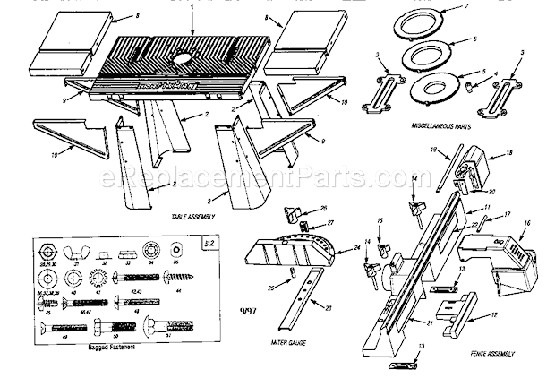 Craftsman 171254830 Router Table Unit Parts Diagram