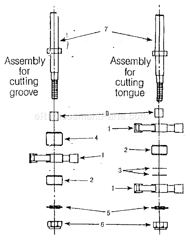 Craftsman 21260 Tongue And Groove Bit Set Unit Parts Diagram