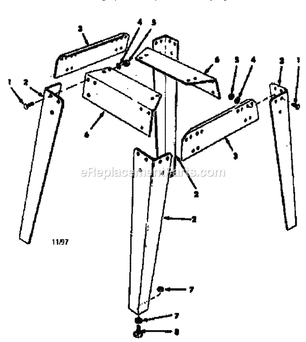 Craftsman 22235 Leg Sets Leg Set Diagram