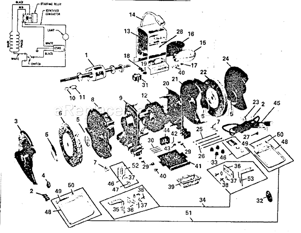 Craftsman 257191501 3 / 4 H.P. Grinder Unit Parts Diagram