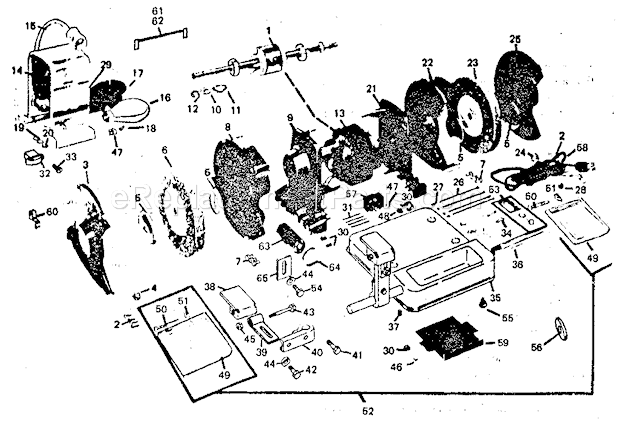 Craftsman 257191601 I.H.P. Grinder Unit Parts Diagram