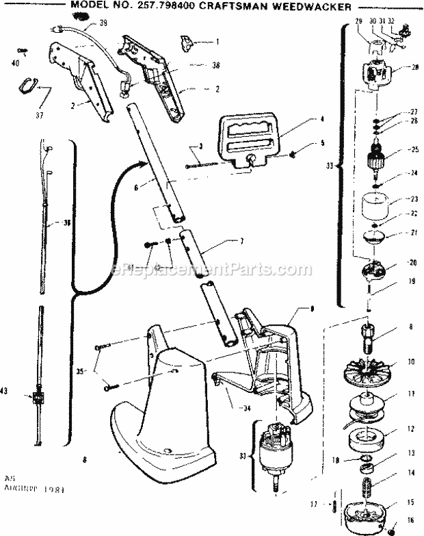 Craftsman 257798400 Trimmer Page A Diagram