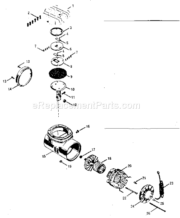Craftsman 283150550 Air Compressor Kit Replacement Parts Diagram