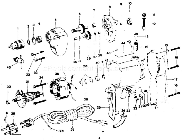 Craftsman 31511231 1/4 Inch Electric Drill Page A Diagram