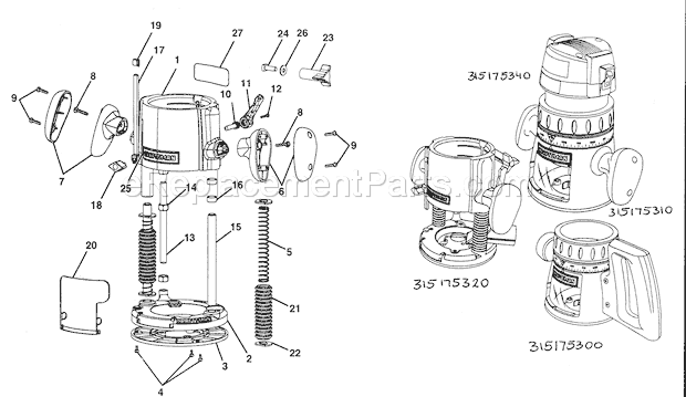 Craftsman 315175320 Router Cabinet Parts Diagram