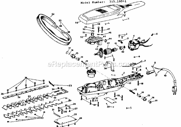 Craftsman 31518041 Hedge Trimmer Page A Diagram
