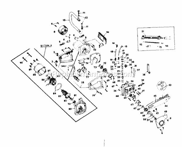 Craftsman 31534180 Electric Chainsaw Replacement Parts Diagram