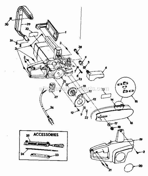 Craftsman 31534450 Electric Chainsaw Replacement Parts Diagram