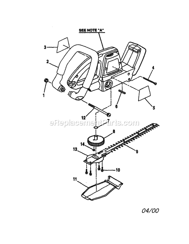 Craftsman 315798890 Hedge Trimmer Page A Diagram