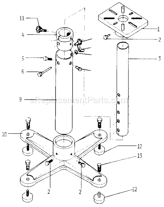 Craftsman 319190390 Bench Grinder Stand Unit Parts Diagram