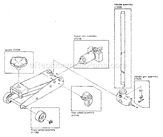 Craftsman 32812190 1 1/2 Ton Floor Service Jack Unit Diagram
