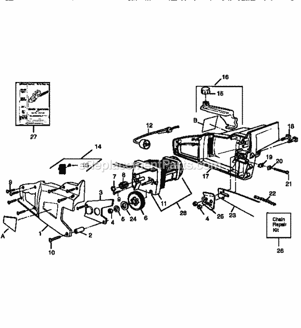 Craftsman 35834189 Chainsaw Replacement Parts Diagram