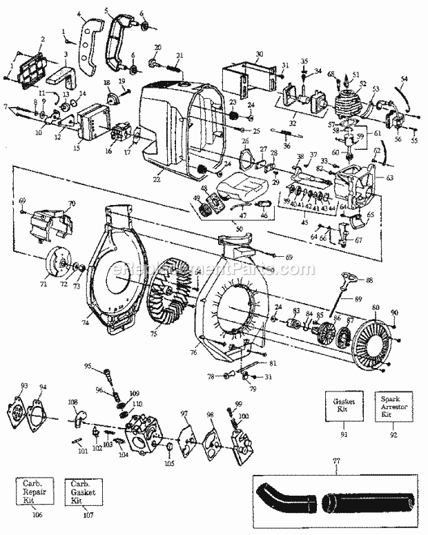 Craftsman 358797910 Blower Page A Diagram