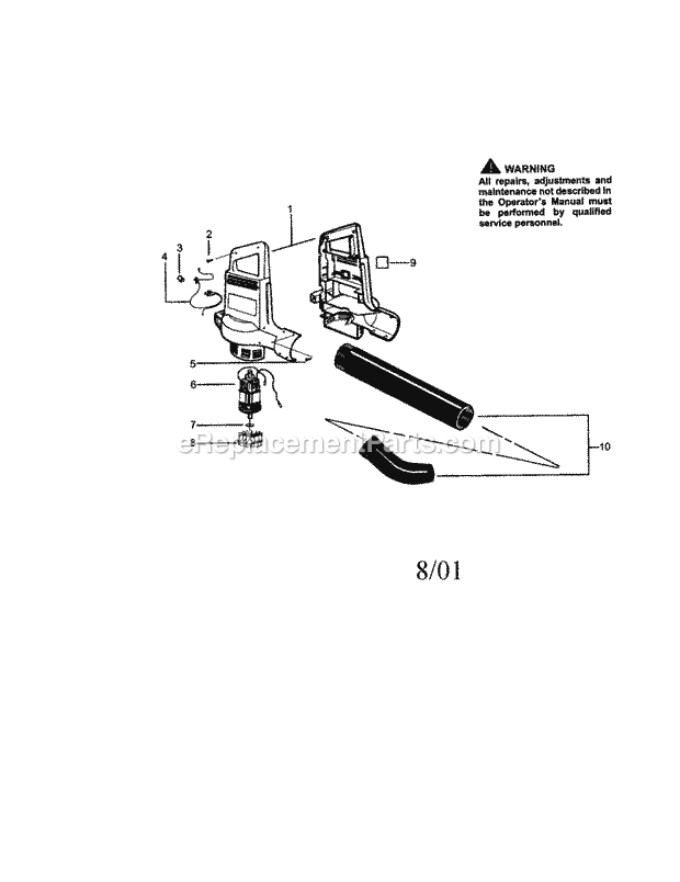 Craftsman 358799340 Blower Page A Diagram