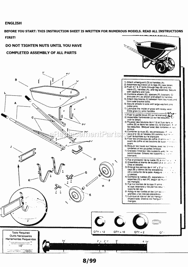 Craftsman 47287866 Wheelbarrow Page A Diagram