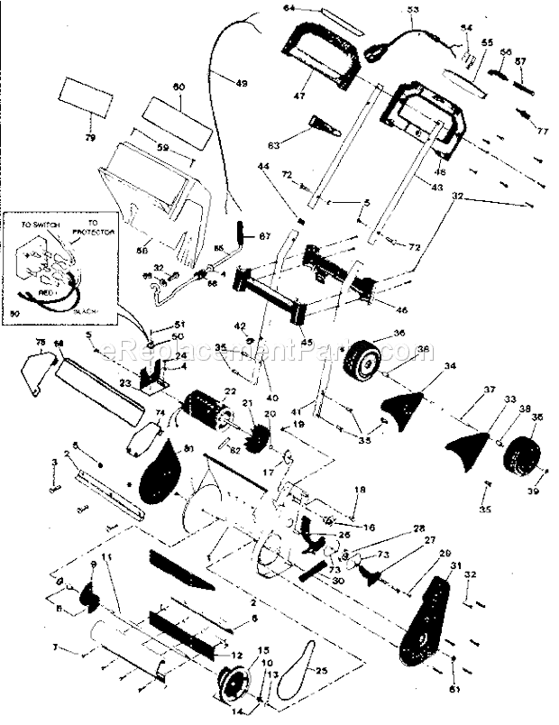 Craftsman 536883100 Electric Snowthrower Replacement Parts Diagram