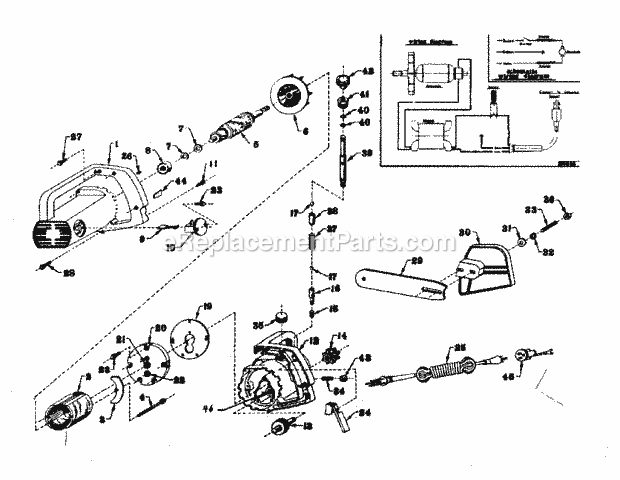 Craftsman 58088550 Electric Chainsaw Replacement Parts Diagram