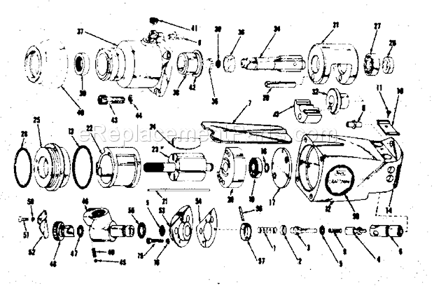 Craftsman 7561881-1 Air Impact Wrench Unit Parts Diagram