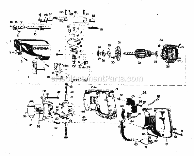 Craftsman 90027210 Reciprocating Saw Unit Parts Diagram