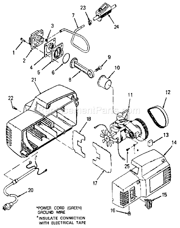 Craftsman 919150311 Air Compressor Unit Parts Diagram