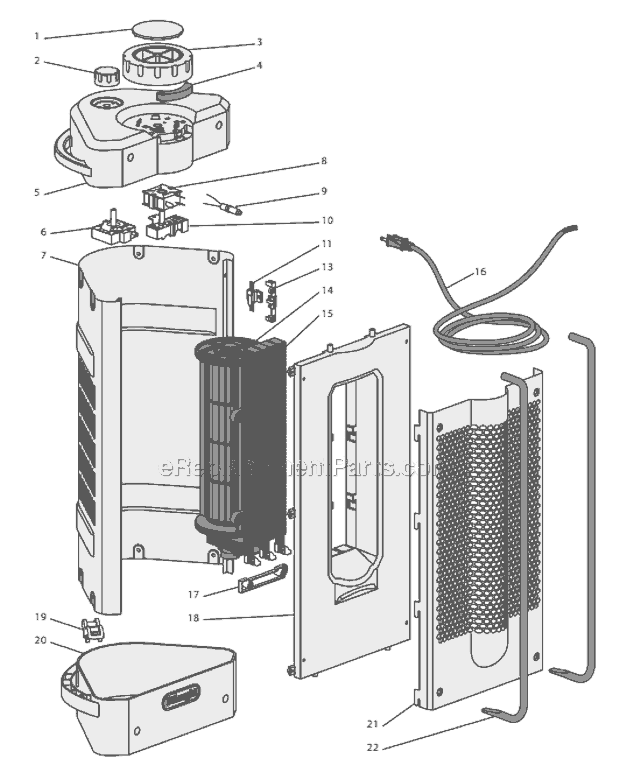 DeLonghi MCH710T Multi-Position Ceramic Heater Page A Diagram