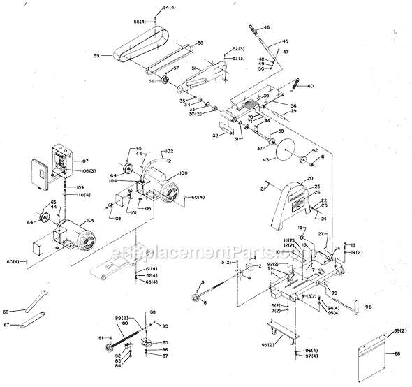 Delta 20-230 Type 1 Cut-Off Saw Page A Diagram