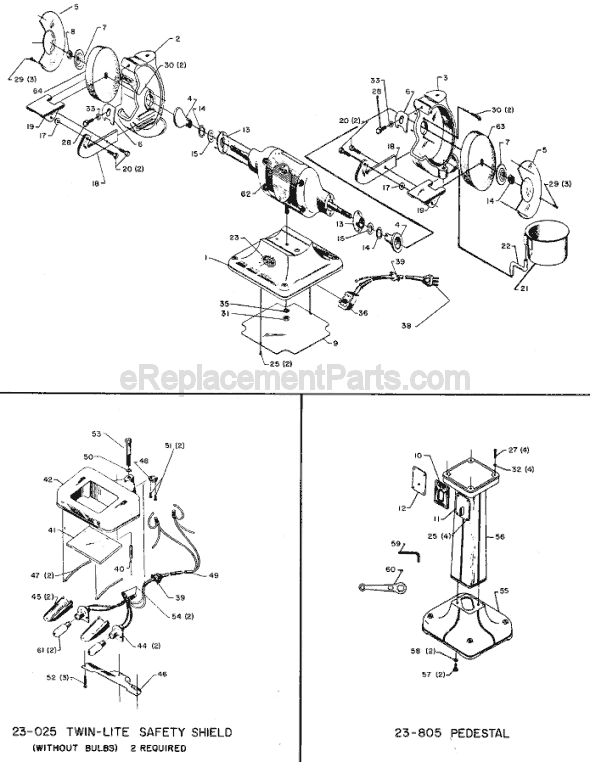 Delta 23-502 Type 1 Tool Grinder Page A Diagram