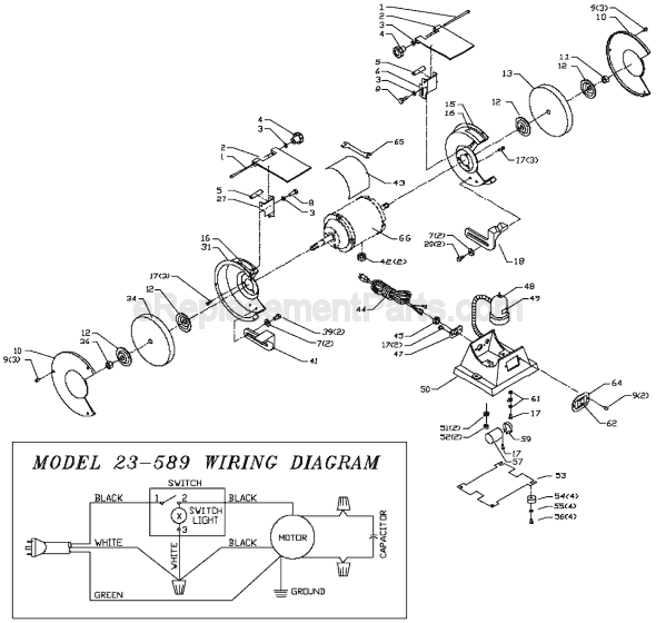 Delta 23-589 Type 1 Grinder Page A Diagram