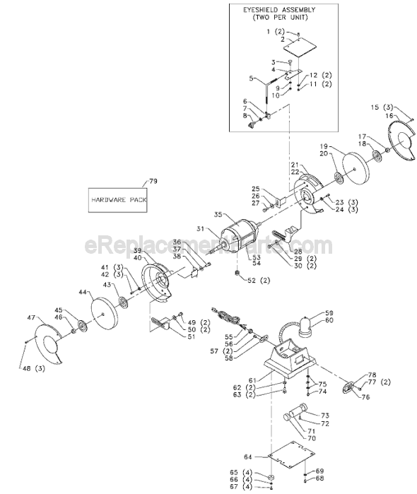 Delta 23-640 Type 1 Bench Grinder Page A Diagram