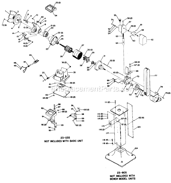 Delta 23-754 Type 1 7" Bench Grinder/Finisher Page A Diagram