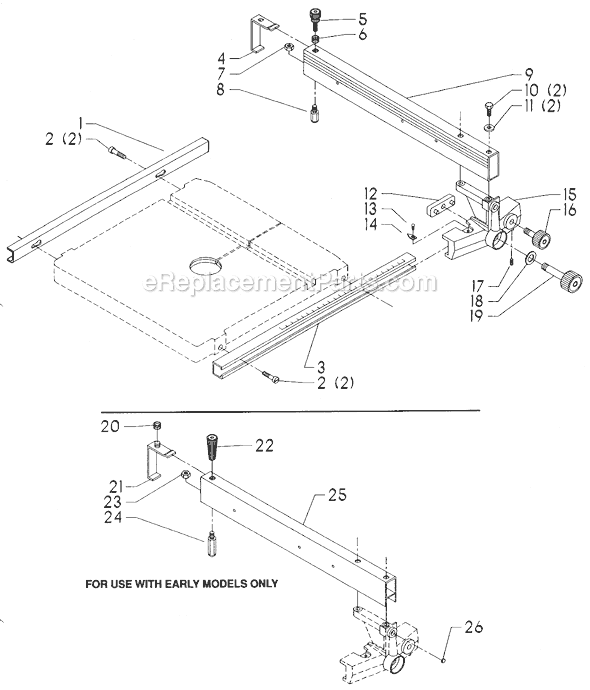 Delta 28-843 Type 1 Rip Fence Page A Diagram
