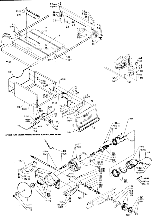 Delta 34-300 Type 2 10" Table Saw Page A Diagram