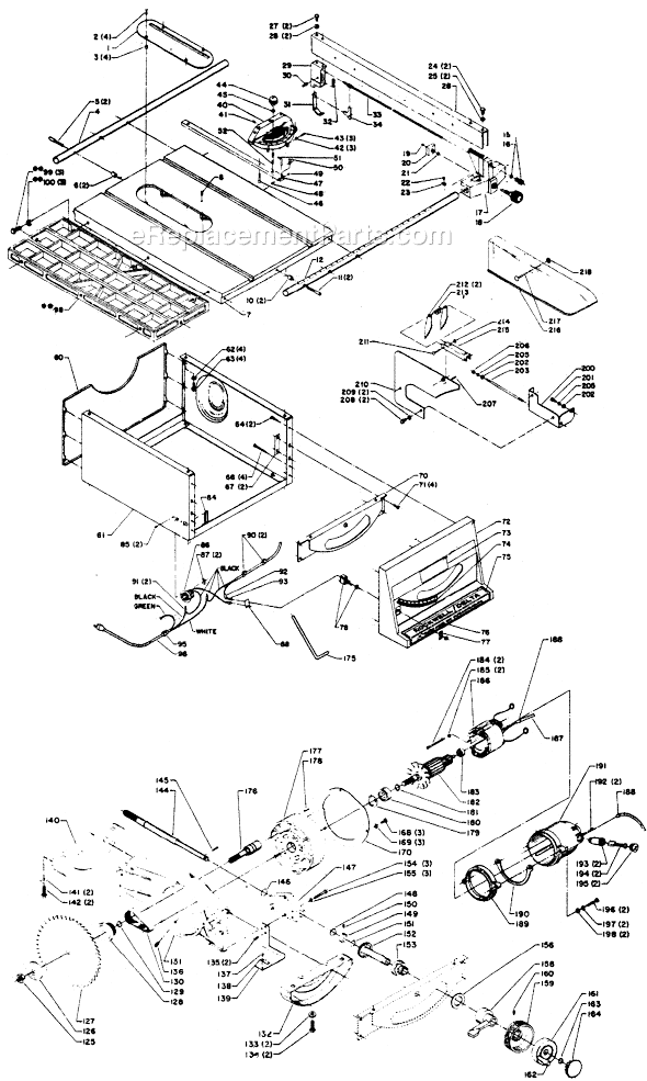 Delta 34-335 Type 1 10" Table Saw Page A Diagram