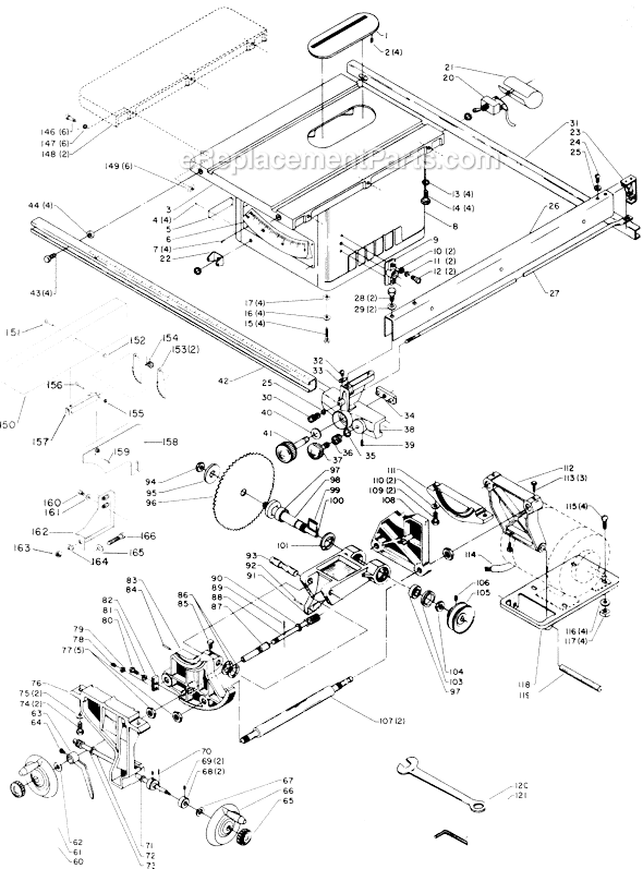 Delta 34-600 Type 1 9" Table Saw Page A Diagram