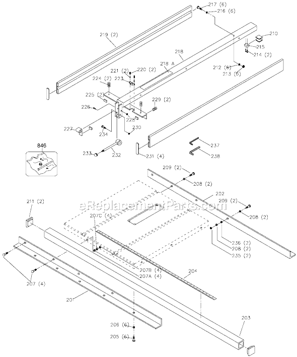 Delta 36-726 Type 1 Fence Kit Page A Diagram