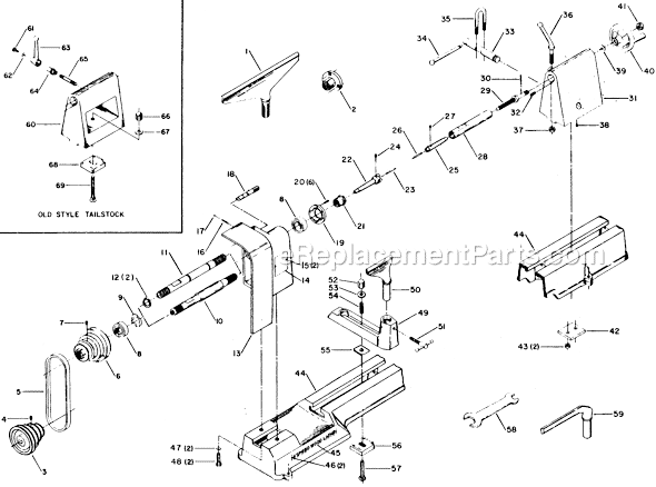 Delta 46-111 Type 1 11" Wood Lathe Page A Diagram