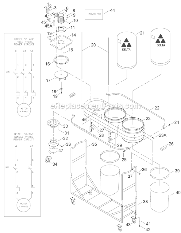 Delta 50-763 TYPE 1  Air Collector Dust Management Page A Diagram